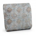 Vinyl wallpaper, patterned design, size 15.6 m x 100 cm, gray color with brown and blue patterns