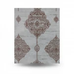 Vinyl Wallpaper, Patterned Design, Size 15.6m × 100 cm, Gray with Brown Patterns Color