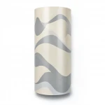 Vinyl Wall Decoration, Wavy Design, Size 15.6m×106cm, Beige with gray Color 