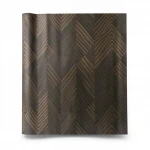 Vinyl Wallpaper, Wavy Design, Size 15.6m×106cm, brown Color 