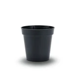 8 cm Black Polypropylene Round Flower Pot
