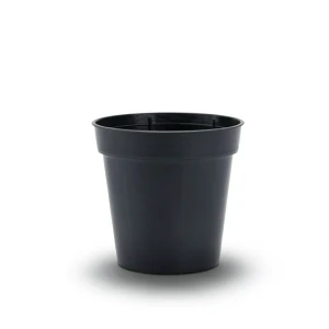8 cm Black Polypropylene Round Flower Pot