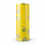 Floral wallpaper, vinyl wrap, length 15.6 m, width 106 cm, yellow with green and grey