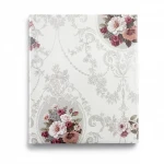 Floral wallpaper, vinyl wrap, length 15.6 m, width 106 cm, color white, red, brown and grey