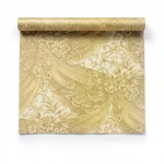 Italian Wall Covering Golden Color, Length 10m, Width 1.06m, Model 82058