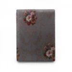 Floral wallpaper, vinyl wrap, length 15.6 m, width 106 cm, brown with red on grey