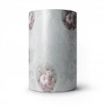 Floral wallpaper, vinyl wrap, length 15.6 m, width 106 cm, gray with white and red color 