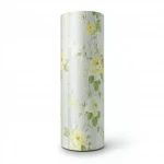 Floral Wallpaper, Length 15.6 meters, Width 106 cm, Green on yellow and grey Color