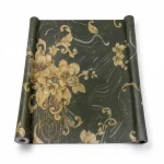 Italian Patterned Wallpaper, Size 10m×1.06m, Dark olive green Color, Model 84004  