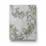  Italian Wall Covering Size 10m×1.06m, Gray with Beige Color, Model 85028