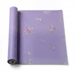 Floral Wallpaper, Size 15.6m×106cm, purple on Gray color