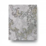  Italian Wall Covering Size 10m×1.06m, Gray with Beige Color, Model 85028