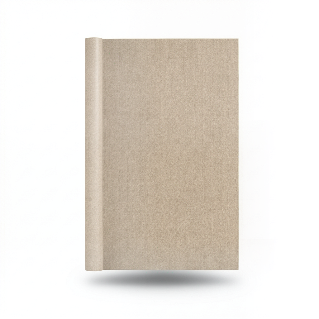 Plain Wallpaper Vinyl Sheath 15.6m x 106cm, Light Brown