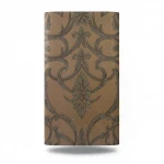 Leaf Patterned Wallpaper, Length 15.6 meters, Width 106 cm, Desert brown with dark brown Color 