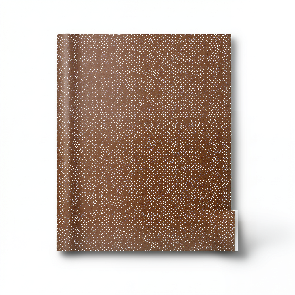 Wallpaper Dotted Design Size 15.6m × 106cm Brown with White