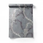 Pattrened WallPaper, Gray Color, Size 10m×1.06m, Model 5519 
