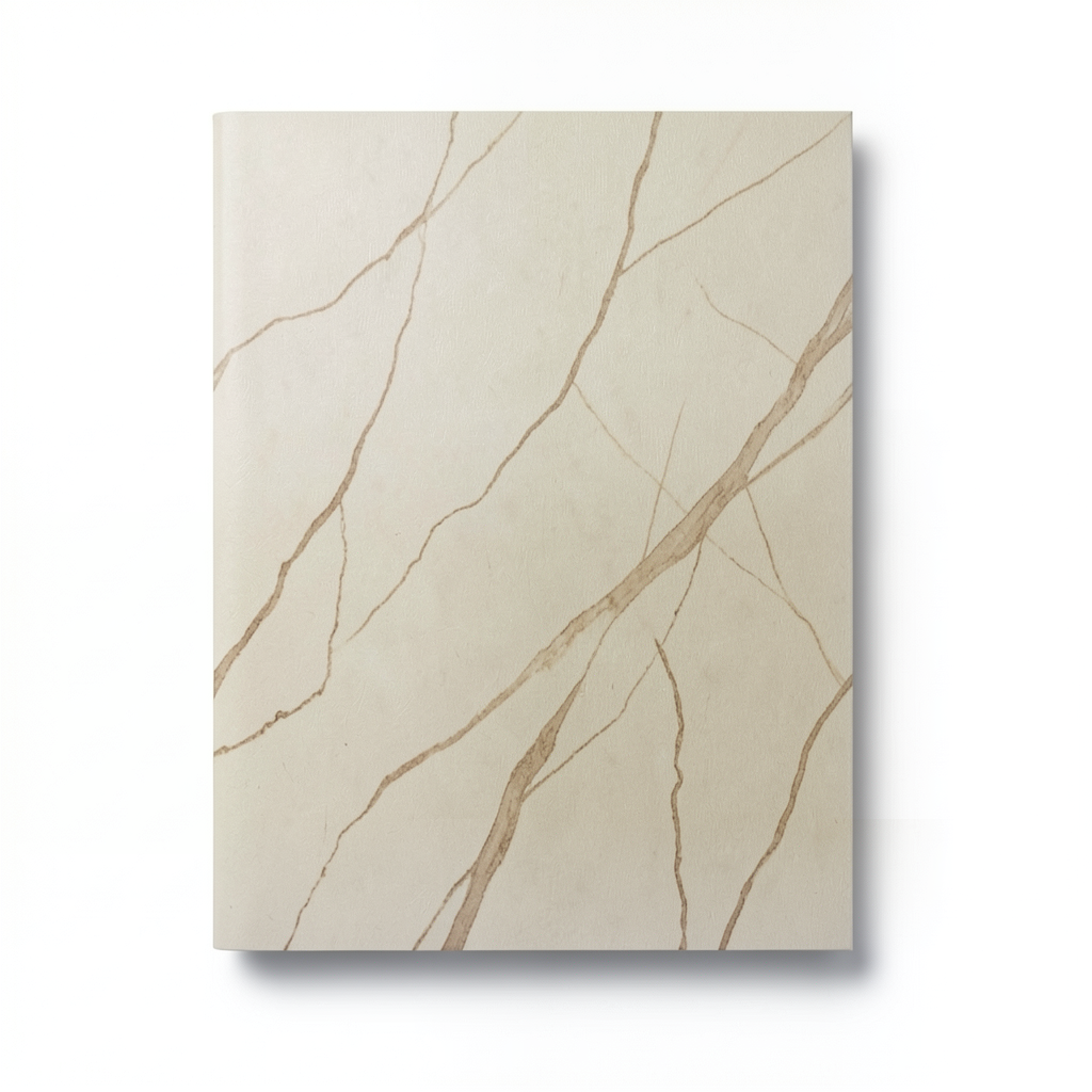 Plain Wallpaper 15.6m×106cm Beige with Brown Veins