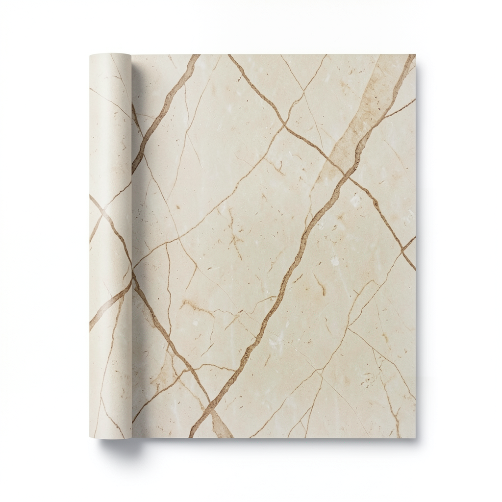 Plain Wallpaper 15.6m×106cm Beige with Brown Veins