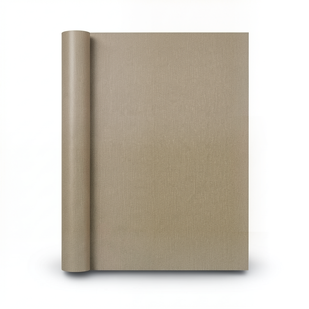 Plain Vinyl Wallpaper 15.6m Length, 106cm Width, Brown Beige