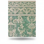 Italian Wall Decoration Size 10m×1.06m, Green with Beige Color, Model 85072