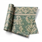 Italian Wall Decoration Size 10m×1.06m, Green with Beige Color, Model 85072
