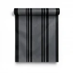 Wallpaper, Striped Design, Black with grey Color, Size 15.6m×106cm