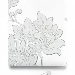 Wallpaper, Floral Design, White and grey Color, Size 10m×53cm