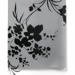 Wallpaper, Floral Design, Black with grey Color, Size 10m×53cm