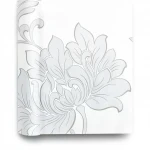 Wallpaper, Floral Design, White and grey Color, Size 10m×53cm