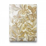 Tree-Patterned Wallpaper, Vinyl Sheath, Length 15.6m, Width 106cm, Beige with brown and golden color