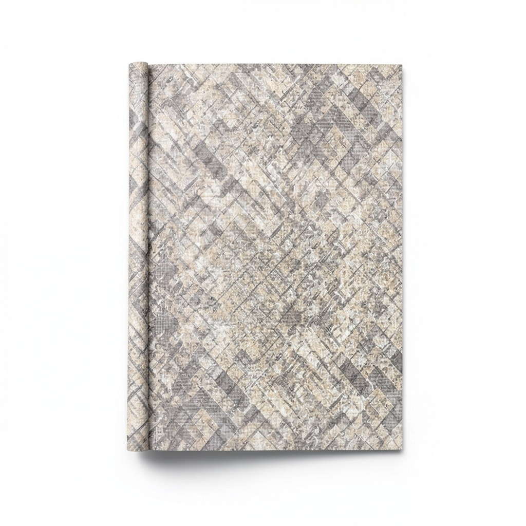 Patterned Wallpaper 15.6m×106cm Beige with Brown Color