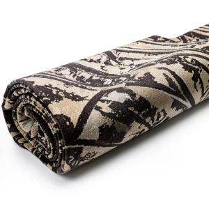 ورق جدران نقشات مقاس 15.6 م×100 سم بني غامق مع نقشات بيج واسود