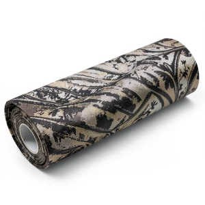 Patterned Wallpaper 15.6m×100cm Dark Brown with Beige & Black Patterns