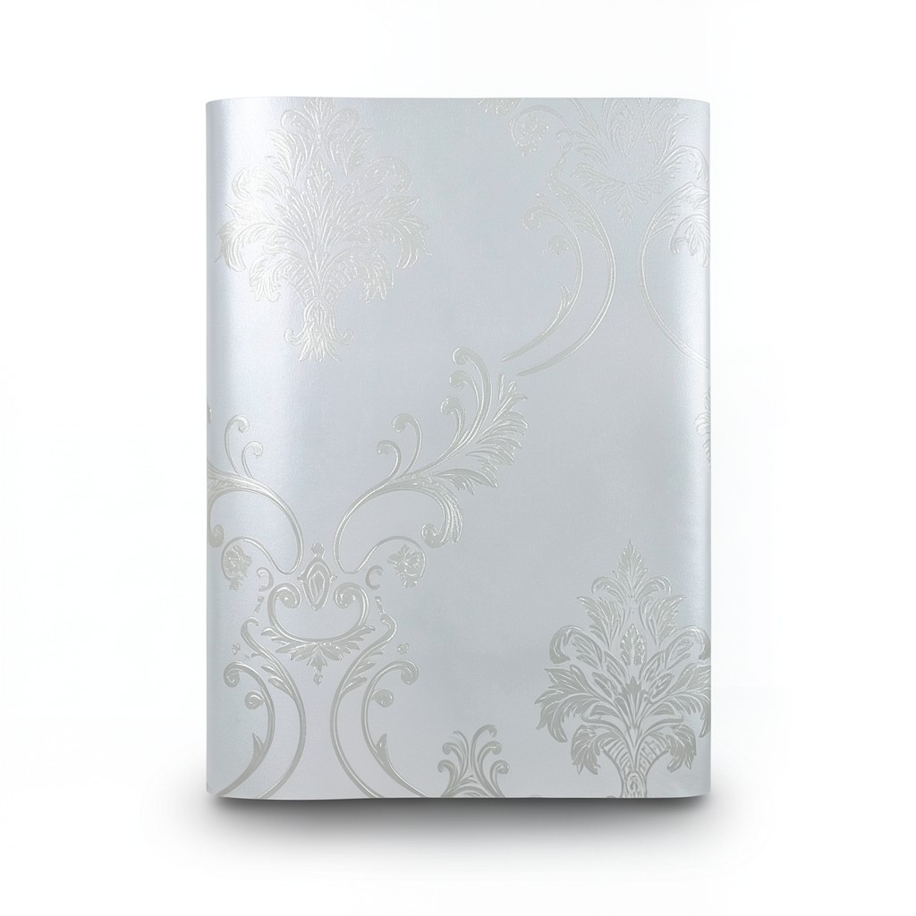 Vinyl Wallpaper Patterned Design 15.6m × 106 cm Silver