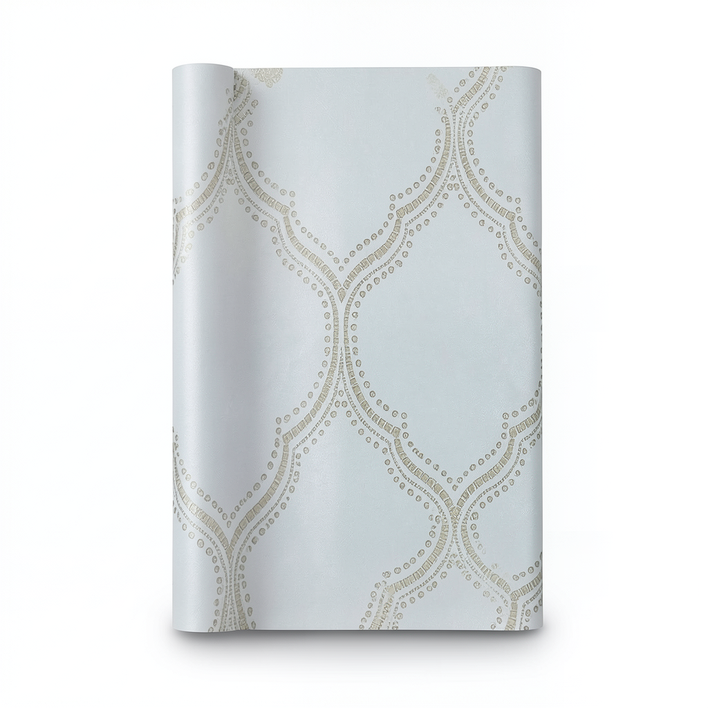 Vinyl Wallpaper Patterned Design 15.6m×106cm Silver Brown