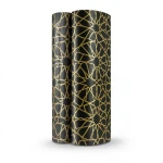 Patterned Wallpaper 15.6m×100cm Black with Gold Color
