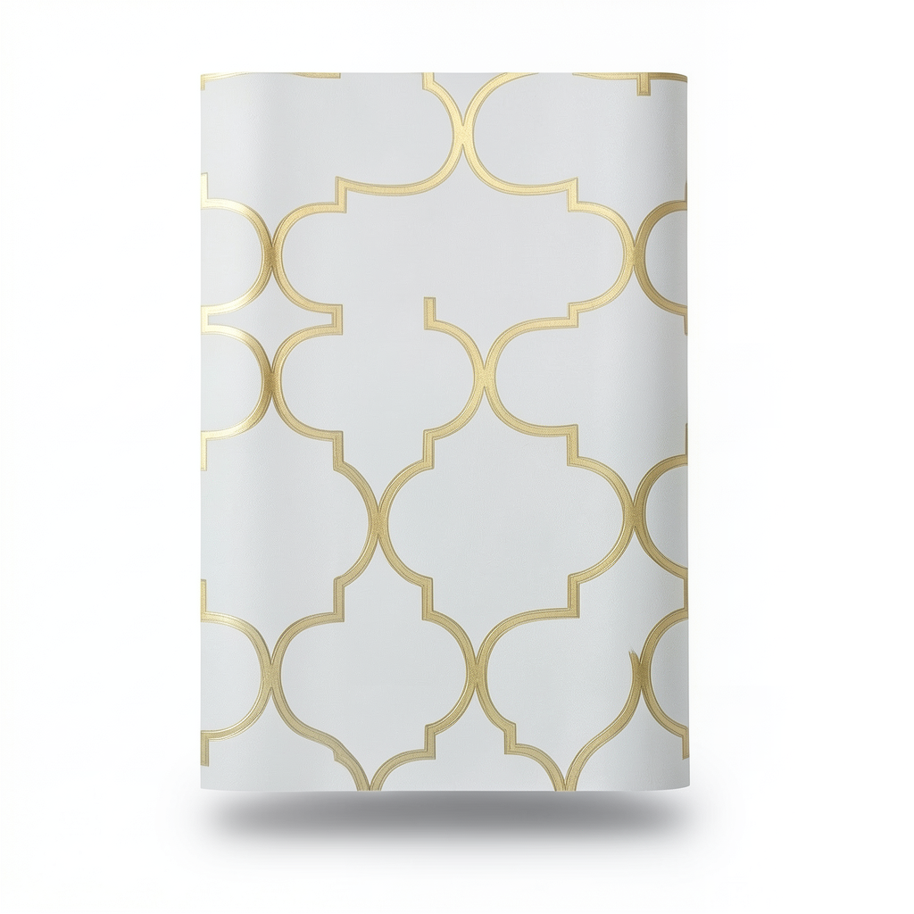 Vinyl Wallpaper Patterned Design 15.6m × 106 cm Gold with Silver