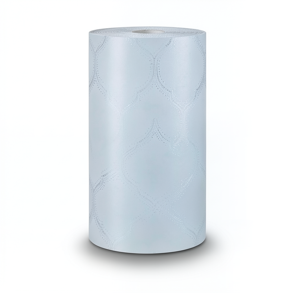 Vinyl Wallpaper Patterned Design 15.6m × 106 cm Silver Gray
