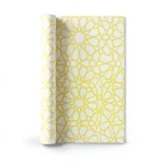 Patterned Wallpaper 15.6m x 100cm Yellow and White