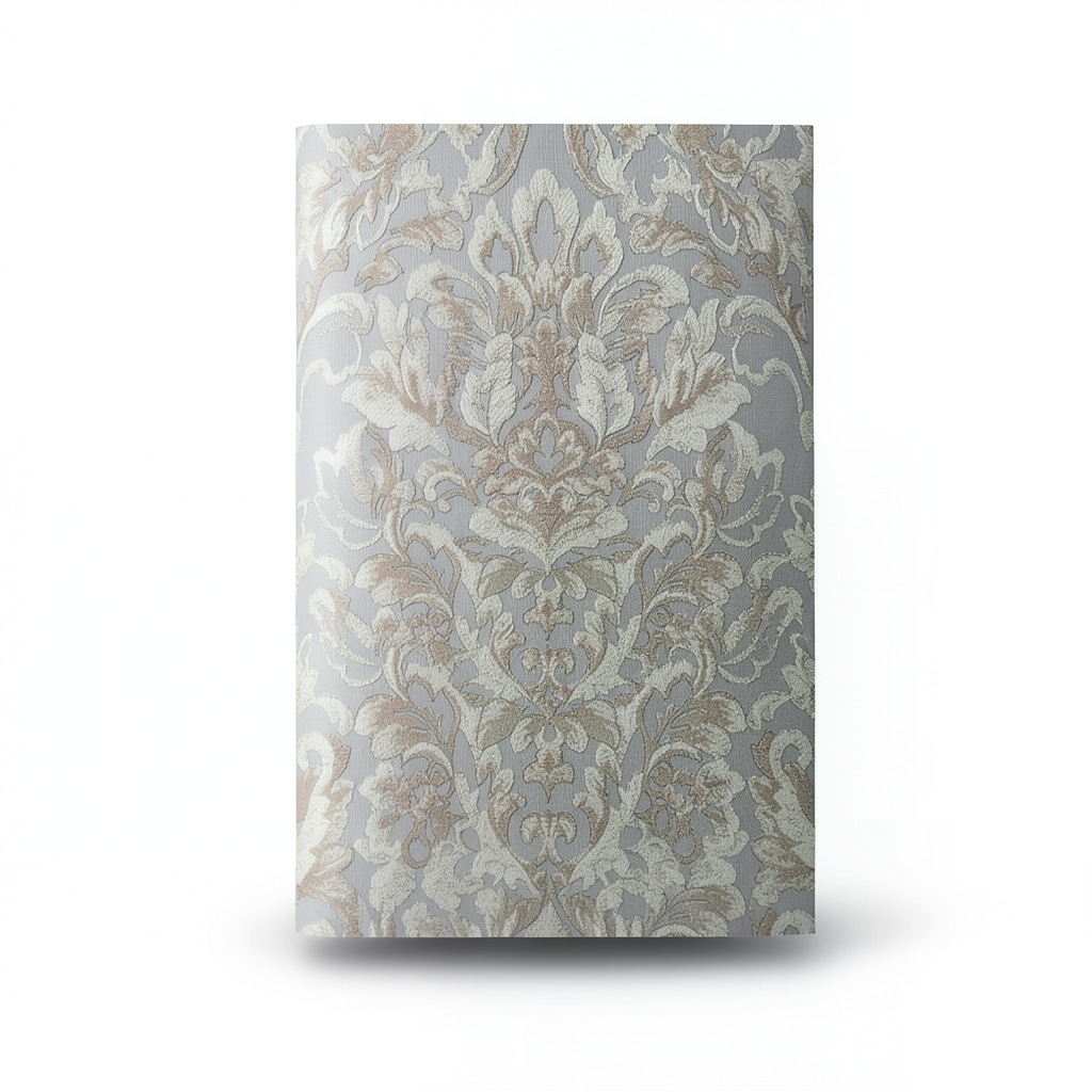 Vinyl Wallpaper Patterned Design 15.6m × 100 cm Gray with Brown
