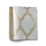 Vinyl Wallpaper Patterned Design 15.6m×106cm Gold with Gray