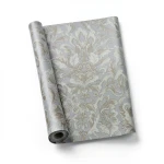 Vinyl Wallpaper Patterned Design 15.6m × 100 cm Gray with Brown