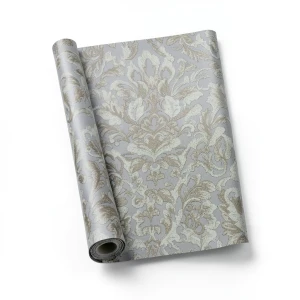 Vinyl Wallpaper Patterned Design 15.6m × 100 cm Gray with Brown