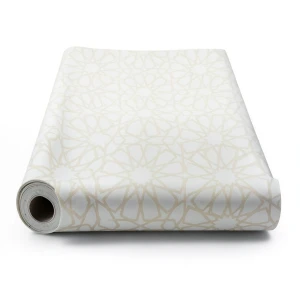 Patterned Wallpaper 15.6m×100cm Beige and White