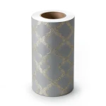 Vinyl Wallpaper Patterned Design 15.6m × 106 cm Gray and Gold Brown
