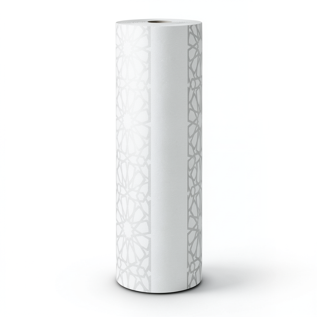 Patterned Wallpaper 15.6m×100cm White and Gray