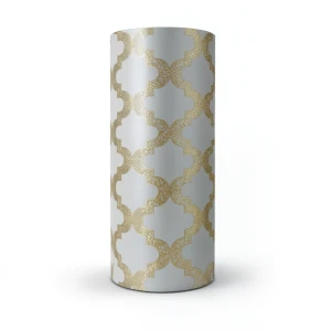 Vinyl Wallpaper Patterned Design 15.6m × 106 cm Gray and Gold Brown