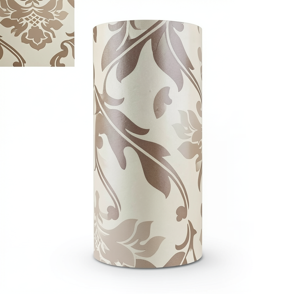 Vinyl Wallpaper Patterned Design 10 m × 53 cm Light and Dark Brown with Beige