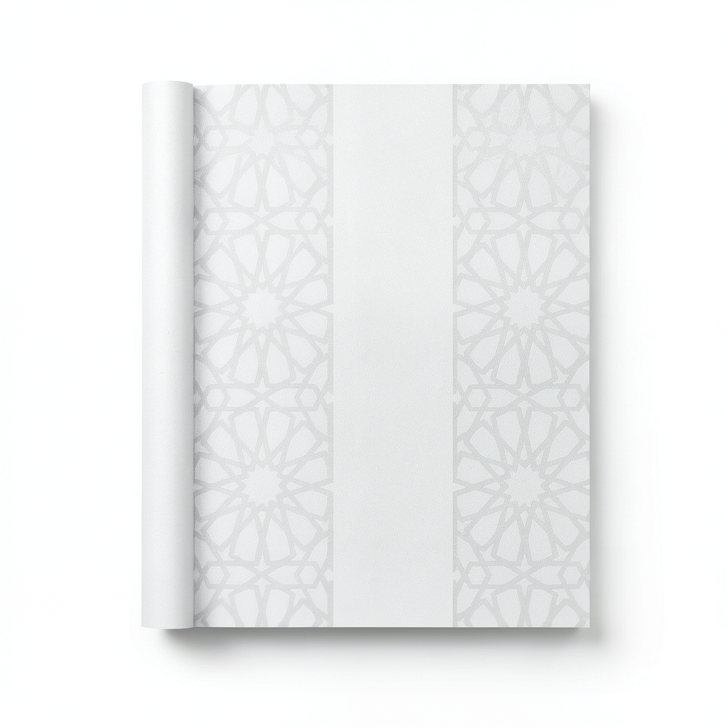 Patterned Wallpaper 15.6m×100cm White and Gray