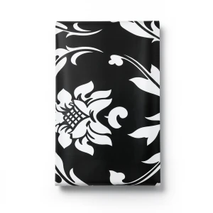 Vinyl Wallpaper Patterned Design 10 m x 53 cm Black with White